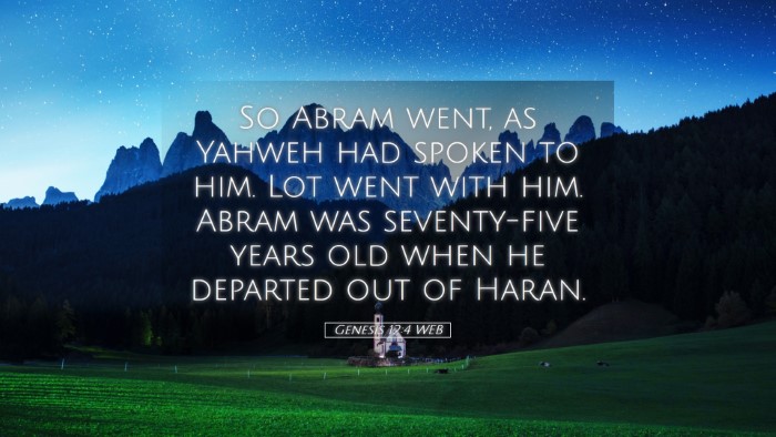 Picture 05 - Genesis 12:4 WEB Desktop Wallpaper - So Abram went, as Yahweh had spoken to him. Lot - Desktop Bible Verse Wallpaper