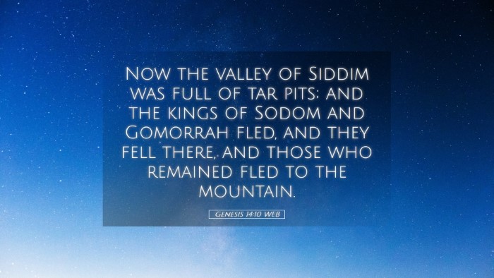 Picture 05 - Genesis 14:10 WEB Desktop Wallpaper - Now the valley of Siddim was full of tar pits; - Desktop Bible Verse Wallpaper