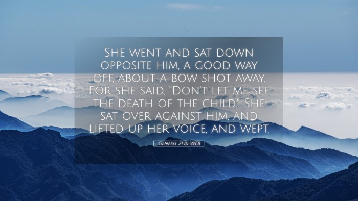 Picture 05 - Genesis 21:16 WEB Desktop Wallpaper - She went and sat down opposite him, a good way - Desktop Bible Verse Wallpaper