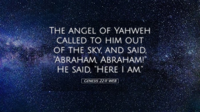 Picture 05 - Genesis 22:11 WEB Desktop Wallpaper - The angel of Yahweh called to him out of the sky, - Desktop Bible Verse Wallpaper