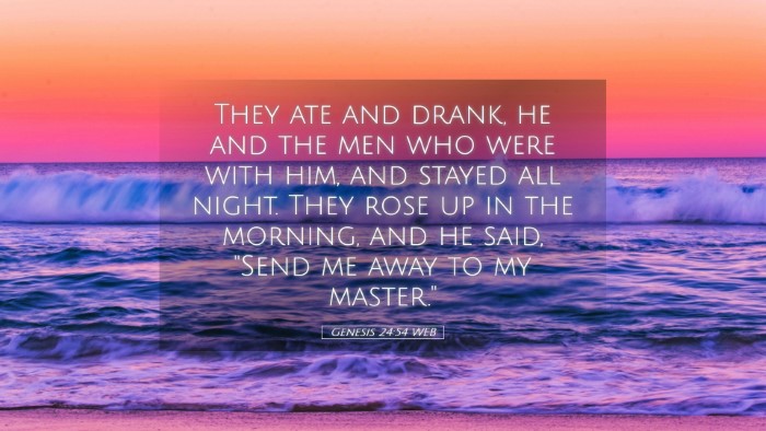 Picture 05 - Genesis 24:54 WEB Desktop Wallpaper - They ate and drank, he and the men who were with - Desktop Bible Verse Wallpaper