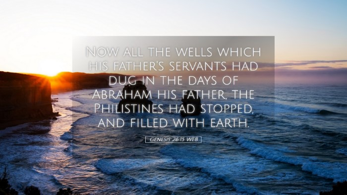 Picture 05 - Genesis 26:15 WEB Desktop Wallpaper - Now all the wells which his father's servants had - Desktop Bible Verse Wallpaper