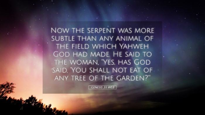 Picture 05 - Genesis 3:1 WEB Desktop Wallpaper - Now the serpent was more subtle than any animal - Desktop Bible Verse Wallpaper