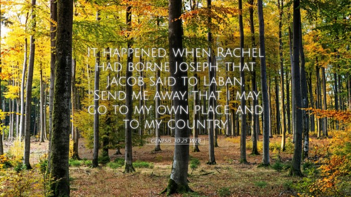 Picture 05 - Genesis 30:25 WEB Desktop Wallpaper - It happened, when Rachel had borne Joseph, that - Desktop Bible Verse Wallpaper
