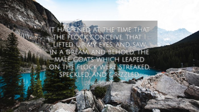 Picture 05 - Genesis 31:10 WEB Desktop Wallpaper - It happened at the time that the flock conceive, - Desktop Bible Verse Wallpaper