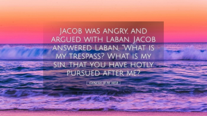 Picture 05 - Genesis 31:36 WEB Desktop Wallpaper - Jacob was angry, and argued with Laban. Jacob - Desktop Bible Verse Wallpaper