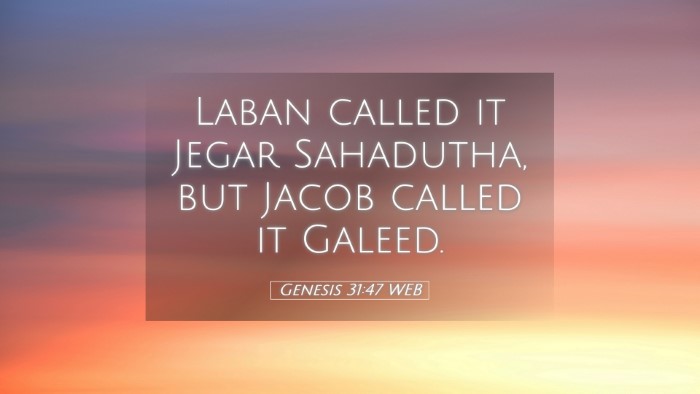 Picture 05 - Genesis 31:47 WEB Desktop Wallpaper - Laban called it Jegar Sahadutha, but Jacob called - Desktop Bible Verse Wallpaper