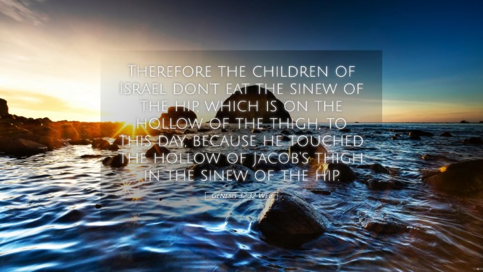 Picture 05 - Genesis 32:32 WEB Desktop Wallpaper - Therefore the children of Israel don't eat the - Desktop Bible Verse Wallpaper