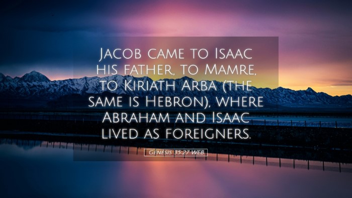 Picture 05 - Genesis 35:27 WEB Desktop Wallpaper - Jacob came to Isaac his father, to Mamre, to - Desktop Bible Verse Wallpaper