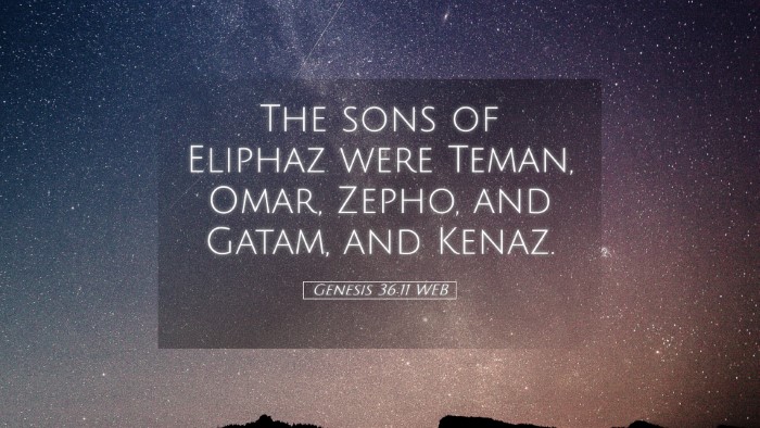 Picture 05 - Genesis 36:11 WEB Desktop Wallpaper - The sons of Eliphaz were Teman, Omar, Zepho, and - Desktop Bible Verse Wallpaper