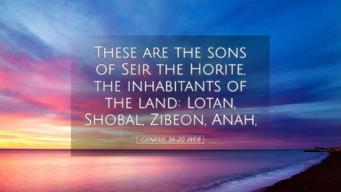 Picture 05 - Genesis 36:20 WEB Desktop Wallpaper - These are the sons of Seir the Horite, the - Desktop Bible Verse Wallpaper