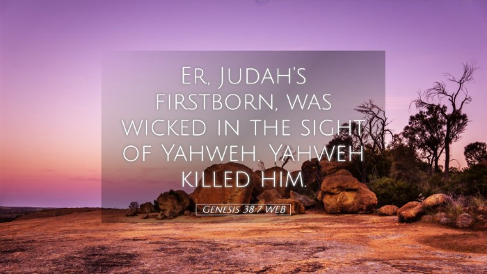 Picture 05 - Genesis 38:7 WEB Desktop Wallpaper - Er, Judah's firstborn, was wicked in the sight of - Desktop Bible Verse Wallpaper