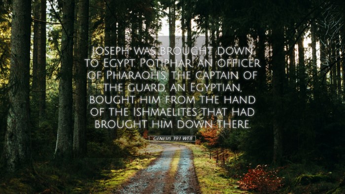 Picture 05 - Genesis 39:1 WEB Desktop Wallpaper - Joseph was brought down to Egypt. Potiphar, an - Desktop Bible Verse Wallpaper