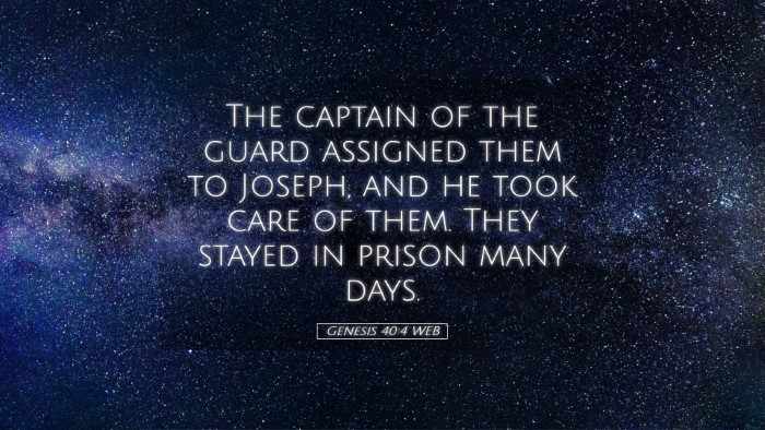 Picture 05 - Genesis 40:4 WEB Desktop Wallpaper - The captain of the guard assigned them to Joseph, - Desktop Bible Verse Wallpaper