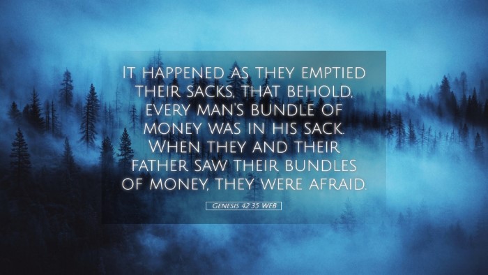 Picture 05 - Genesis 42:35 WEB Desktop Wallpaper - It happened as they emptied their sacks, that - Desktop Bible Verse Wallpaper