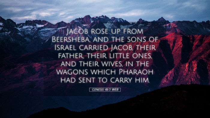 Picture 05 - Genesis 46:5 WEB Desktop Wallpaper - Jacob rose up from Beersheba, and the sons of - Desktop Bible Verse Wallpaper