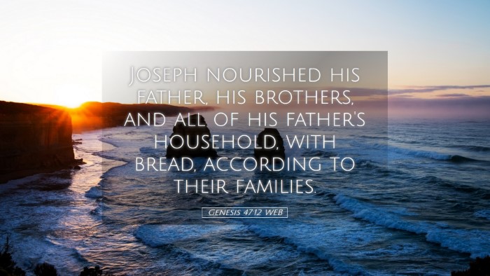 Picture 05 - Genesis 47:12 WEB Desktop Wallpaper - Joseph nourished his father, his brothers, and - Desktop Bible Verse Wallpaper