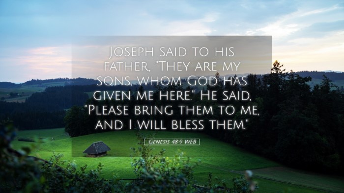 Picture 05 - Genesis 48:9 WEB Desktop Wallpaper - Joseph said to his father, 