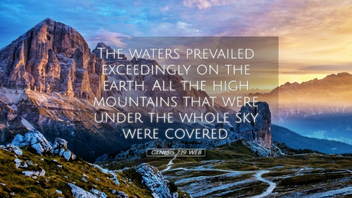 Picture 05 - Genesis 7:19 WEB Desktop Wallpaper - The waters prevailed exceedingly on the earth. - Desktop Bible Verse Wallpaper