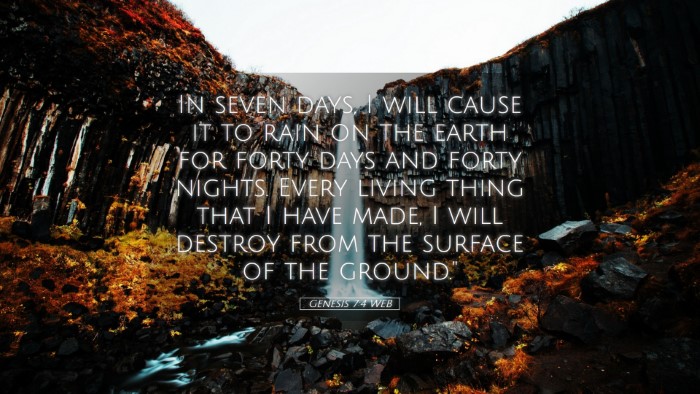 Picture 05 - Genesis 7:4 WEB Desktop Wallpaper - In seven days, I will cause it to rain on the - Desktop Bible Verse Wallpaper