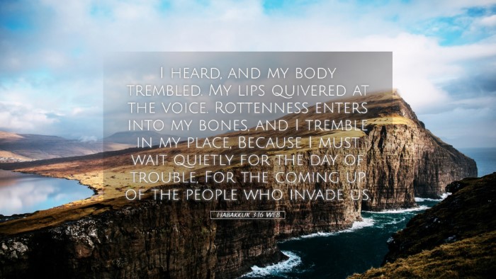 Picture 05 - Habakkuk 3:16 WEB Desktop Wallpaper - I heard, and my body trembled. My lips quivered - Desktop Bible Verse Wallpaper
