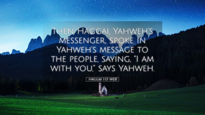 Picture 05 - Haggai 1:13 WEB Desktop Wallpaper - Then Haggai, Yahweh's messenger, spoke in - Desktop Bible Verse Wallpaper