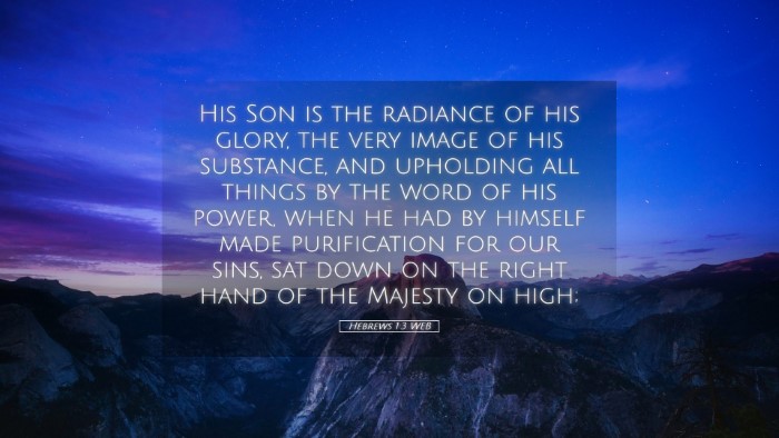 Picture 05 - Hebrews 1:3 WEB Desktop Wallpaper - His Son is the radiance of his glory, the very - Desktop Bible Verse Wallpaper