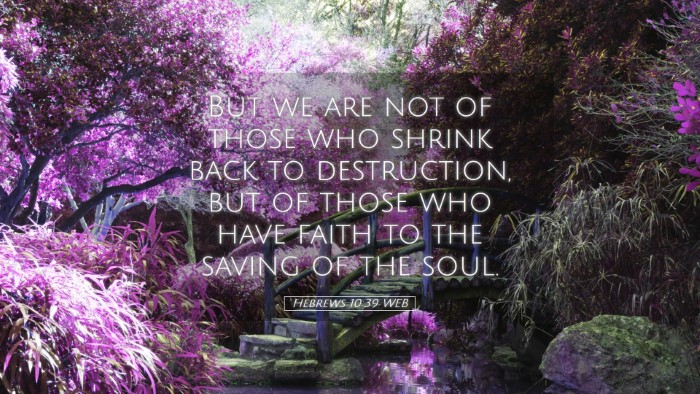 Picture 05 - Hebrews 10:39 WEB Desktop Wallpaper - But we are not of those who shrink back to - Desktop Bible Verse Wallpaper