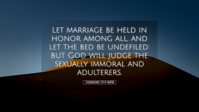 Picture 05 - Hebrews 13:4 WEB Desktop Wallpaper - Let marriage be held in honor among all, and let - Desktop Bible Verse Wallpaper