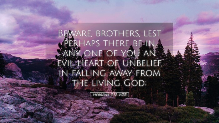 Picture 05 - Hebrews 3:12 WEB Desktop Wallpaper - Beware, brothers, lest perhaps there be in any - Desktop Bible Verse Wallpaper