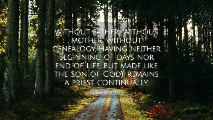 Picture 05 - Hebrews 7:3 WEB Desktop Wallpaper - without father, without mother, without - Desktop Bible Verse Wallpaper