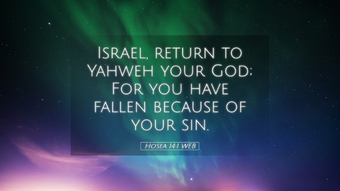 Picture 05 - Hosea 14:1 WEB Desktop Wallpaper - Israel, return to Yahweh your God; For you have - Desktop Bible Verse Wallpaper