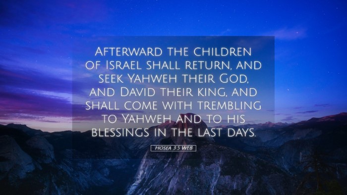 Picture 05 - Hosea 3:5 WEB Desktop Wallpaper - Afterward the children of Israel shall return, - Desktop Bible Verse Wallpaper
