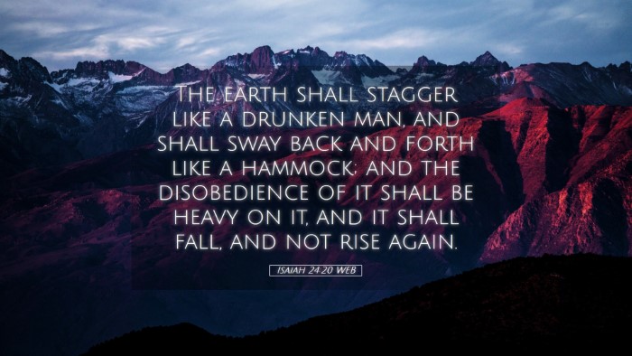Picture 05 - Isaiah 24:20 WEB Desktop Wallpaper - The earth shall stagger like a drunken man, and - Desktop Bible Verse Wallpaper