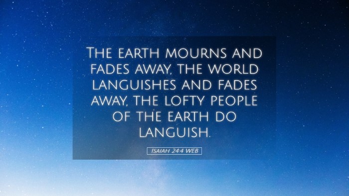 Picture 05 - Isaiah 24:4 WEB Desktop Wallpaper - The earth mourns and fades away, the world - Desktop Bible Verse Wallpaper
