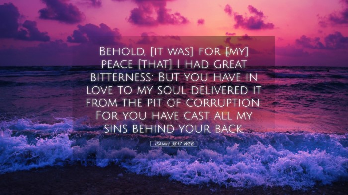 Picture 05 - Isaiah 38:17 WEB Desktop Wallpaper - Behold, [it was] for [my] peace [that] I had - Desktop Bible Verse Wallpaper