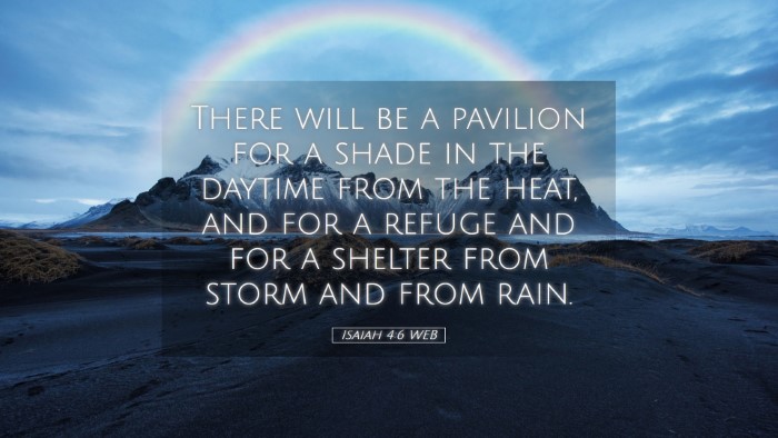 Picture 05 - Isaiah 4:6 WEB Desktop Wallpaper - There will be a pavilion for a shade in the - Desktop Bible Verse Wallpaper