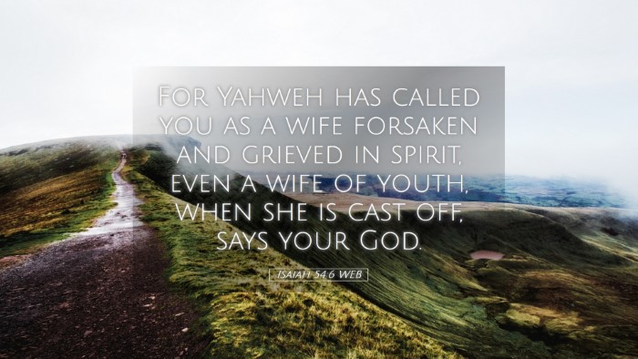Picture 05 - Isaiah 54:6 WEB Desktop Wallpaper - For Yahweh has called you as a wife forsaken and - Desktop Bible Verse Wallpaper