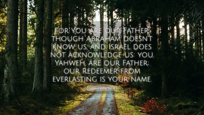 Picture 05 - Isaiah 63:16 WEB Desktop Wallpaper - For you are our Father, though Abraham doesn't - Desktop Bible Verse Wallpaper