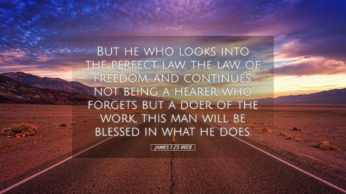 Picture 05 - James 1:25 WEB Desktop Wallpaper - But he who looks into the perfect law, the law of - Desktop Bible Verse Wallpaper