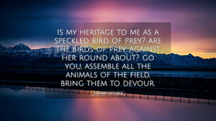 Picture 05 - Jeremiah 12:9 WEB Desktop Wallpaper - Is my heritage to me as a speckled bird of prey? - Desktop Bible Verse Wallpaper