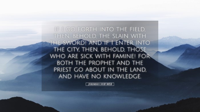 Picture 05 - Jeremiah 14:18 WEB Desktop Wallpaper - If I go forth into the field, then, behold, the - Desktop Bible Verse Wallpaper
