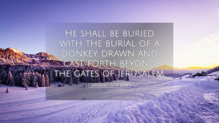 Picture 05 - Jeremiah 22:19 WEB Desktop Wallpaper - He shall be buried with the burial of a donkey, - Desktop Bible Verse Wallpaper
