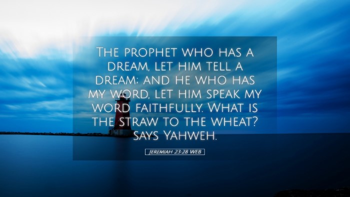 Picture 05 - Jeremiah 23:28 WEB Desktop Wallpaper - The prophet who has a dream, let him tell a - Desktop Bible Verse Wallpaper