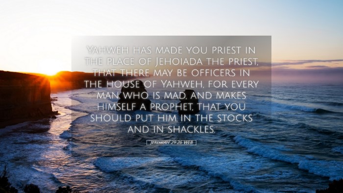 Picture 05 - Jeremiah 29:26 WEB Desktop Wallpaper - Yahweh has made you priest in the place of - Desktop Bible Verse Wallpaper