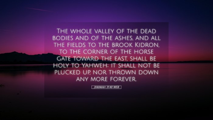 Picture 05 - Jeremiah 31:40 WEB Desktop Wallpaper - The whole valley of the dead bodies and of the - Desktop Bible Verse Wallpaper