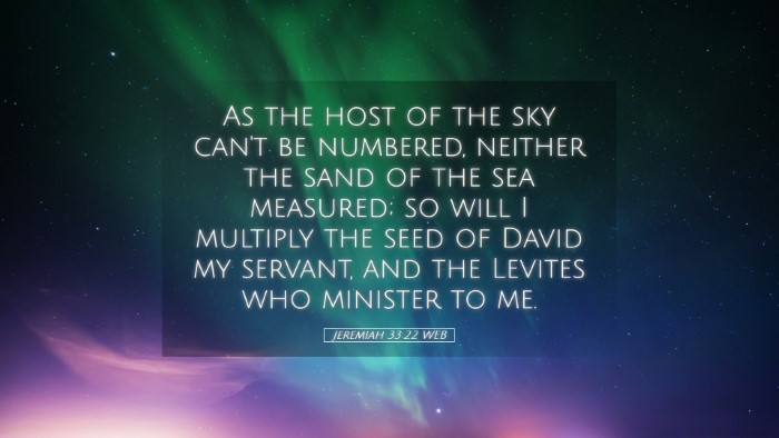 Picture 05 - Jeremiah 33:22 WEB Desktop Wallpaper - As the host of the sky can't be numbered, neither - Desktop Bible Verse Wallpaper