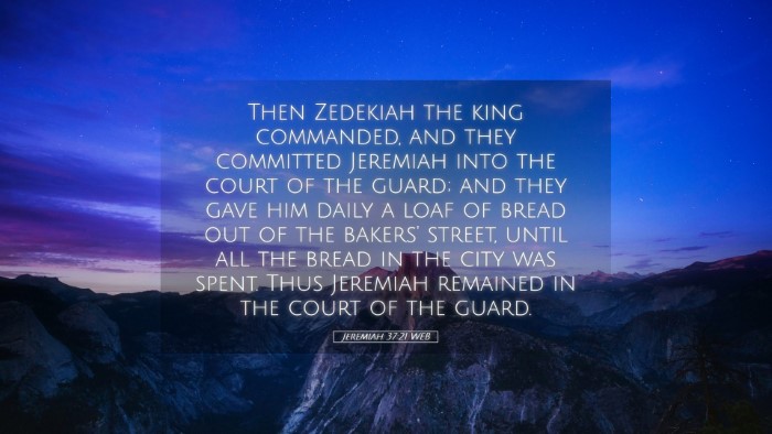 Picture 05 - Jeremiah 37:21 WEB Desktop Wallpaper - Then Zedekiah the king commanded, and they - Desktop Bible Verse Wallpaper