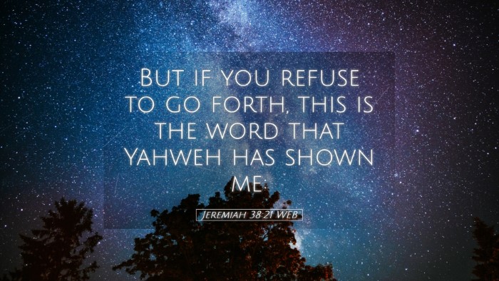 Picture 05 - Jeremiah 38:21 WEB Desktop Wallpaper - But if you refuse to go forth, this is the word - Desktop Bible Verse Wallpaper