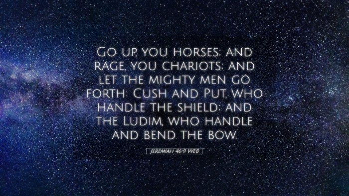 Picture 05 - Jeremiah 46:9 WEB Desktop Wallpaper - Go up, you horses; and rage, you chariots; and - Desktop Bible Verse Wallpaper